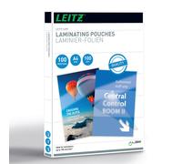 Leitz hot lamination pouches, A4, 100 pack, glossy, transparent, film thickness
