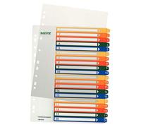 Leitz Índice 1-20, Imprimible con Ordenador, A4, Plástico Rígido, Extra Ancho, Blanco/Multicolor, 12960000