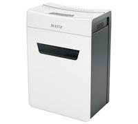 Leitz IQ 6M Premium Destructora de Papel con Corte en Micropartículas P5, 7-6 Hojas (70-80 gms), Papelera Extraíble de 18 L, Gama de Protección, Blanca, 80950000