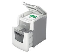 Leitz IQ AutoFeed Destructora de Papel de Corte en Micropartículas P5, Automática, 100 Hojas, Papelera de 34 Litros, Blanca, 80120000
