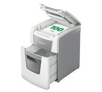Leitz IQ Autofeed Destructora de Papel de Corte Transversal P4 para Oficinas Pequeñas, Automática, 100 Hojas, Papelera de 34 Litros, Blanca, 80110000