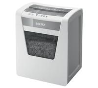 Leitz IQ Office P5 - Destructora de papel en microcorte, destruye 11-10 hojas a la vez (70-80 gms), papelera de 23 L, blanco, 80021000