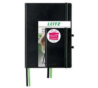 Leitz Juego completo de cuadernos de calidad A4 + A6, cuadriculados, 160 páginas cada una, 80 hojas, tapa dura, tapa dura, papel de 100 g/m², cierre con certificado FSC, color negro, 95860000
