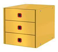 Leitz Módulo de Clasificación Click & Store, 3 Cajones para Archivar Papeles y Documentos, Archivador de Cartón Tamaño A4 con 3 Alturas para el Hogar/Oficina, Gama Cosy, Amarillo Cálido, 53680019