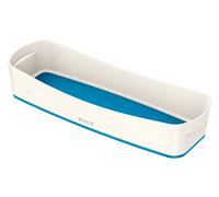 Leitz MyBox Bandeja organizadora alargada, Blanco/Azul metalizado, Plástico brillante, 52581036