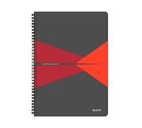 Leitz Office - Cuaderno Cuadriculado con Tapas, A4, Rojo