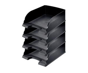 Leitz Plus Range Jumbo Letter Trays - Bandeja de escritorio (255 x 357 x 103 mm, Negro)