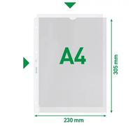 Leitz premium funda transparente A4 4 agujeros 130 micras (100 unidades)