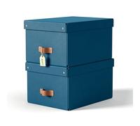 Leitz Puro Cajas de almacenamiento medianas con tapa, juego de 2 cajas de almacenamiento duraderas, compatibles con unidades de cubo y estantes, organizador apilable de 17 L, adecuado para el hogar y