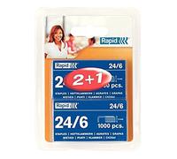 Leitz RAPID 20710621 - Caja 1000 grapas 24/6 mm (2+1) x1000 Standard (en blíster) galvanizada
