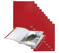 Leitz Recycle Carpeta Archivador para Folios A4 con 20 Fundas Transparentes de Plástico de Polipropileno 100 % Reciclable, Rojo - 46760025