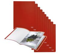 Leitz Recycle Carpeta Archivador para Folios A4 con 40 Fundas Transparentes de Plástico de Polipropileno 100 % Reciclable, Rojo - 46770025