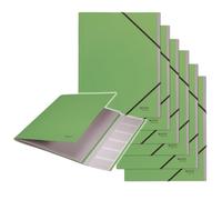Leitz Recycle Carpeta Archivadora con 6 Separadores para Folios A4, con Gomas Elásticas Hecha de Cartón 100 % Reciclado, Verde - 39140055