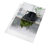 Leitz Fundas A4, Pack de 25, Fundas de Plástico con Taladro, Superficie Mate con Relieve, Grosor de 100 Micras, 100% Reciclable, Respetuoso con el Medio Ambiente, Gama Recycle, Transparente, 47913003