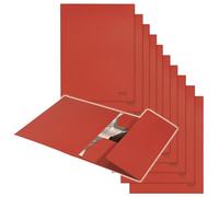 Leitz Recycle Carpeta de Papelería con 3 Solapas para Folios A4, con Capacidad de 250 Hojas y Gomas Elásticas de Cartón Premium, 100 % Reciclado, Rojo - 39060025