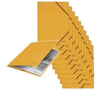 Leitz Recycle Carpeta de Papelería para Folios A4 con Gomas Elásticas y Capacidad de 250 Hojas, Cartón 100% Reciclado, Amarillo - 39080015