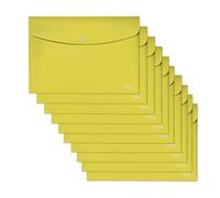 Leitz Recycle Funda Portadocumentos con Cierre de Botón para Folios A4 con Capacidad para 60 Hojas de Plástico de Polipropileno 100 % Reciclable, Amarillo - 46780015