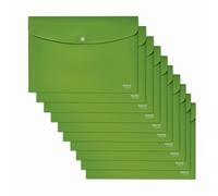 Leitz Recycle Funda Portadocumentos con Cierre de Botón para Folios A4 con Capacidad para 60 Hojas de Plástico de Polipropileno 100 % Reciclable, Verde - 46780055