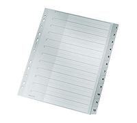 Leitz Registro de plástico (1-12, A4, PP, 12 hojas), color gris