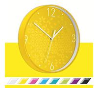 Leitz Reloj de Pared Wow, Amarillo, 32.5 x 31.1 cm