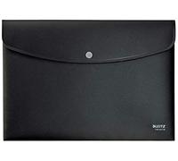 Leitz Sobre para Documentos A4 con Solapa de Cierre, Capacidad para 60 Hojas, 100% Reciclable, Plástico Opaco, Respetuoso con el Medio Ambiente, Gama Recycle, Negro, 46780095