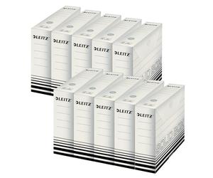 Leitz Solid Box 61270001 - Caja archivadora (80 mm, 10 unidades, 100% reciclable, certificado FSC), color blanco