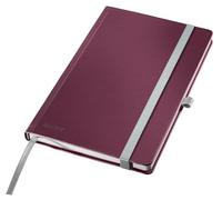 Leitz Style 44861028 - Cuaderno cuadriculado A5, tapa dura, 160 páginas, 80 hojas, certificado FSC, papel de 100 g/m², correa elástica y marcapáginas, para oficina y oficina en casa, color rojo
