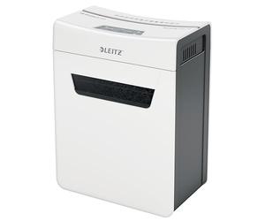 Leitz Trituradora de papel IQ 4M Premium P5 para oficina y hogar, microcortada, 4 hojas, papelera de 14 litros, muy silenciosa y compacta, serie Protect, blanca, 80940000, 1 unidad