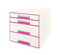 LEITZ Wow - Bloc de clasificación - 4 cajones - Rosa