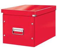 Leitz WOW Caja de Almacenamiento Grande, Gama Leitz Click & Store, Caja de Almacenamiento Grande en Forma de Cubo Roja, 61080026