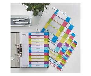 Leitz WOW índices de plástico imprimibles A4+ surtidos 10 pestañas (11 agujeros)