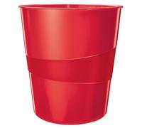 Leitz WOW Papelera de 15 Litros, Papelera Roja, Plástico, 52781026