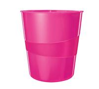 Leitz Wow Papelera, Poliestireno, Rosa Metalizado, 15 L