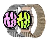 LEIXIUER 2 Piezas Milanese Correa para Samsung Galaxy Watch 7 6 5 4, Correa Acero Inoxidable Malla Metálica Pulsera con Cerradura Magnética para Galaxy Watch 6 4 43mm 47mm 42mm 46mm/5 Pro 45mm