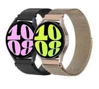 LEIXIUER 2 Piezas Milanese Correa para Samsung Galaxy Watch 7 6 5 4, Correa Acero Inoxidable Malla Metálica Pulsera con Cerradura Magnética para Galaxy Watch 6 4 43mm 47mm 42mm 46mm/5 Pro 45mm