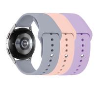 LEIXIUER 3 Piezas Silicone Correa Compatible con Samsung Galaxy Watch 7 6 5 4 Correa 40mm 44mm/Galaxy Watch 6 4 Classic 43mm 47mm 42mm 46mm/Galaxy Watch 5 Pro 45mm/Active 2 40mm 44mm Correas