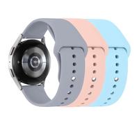 LEIXIUER 3 Piezas Silicone Correa Compatible con Samsung Galaxy Watch 7 6 5 4 Correa 40mm 44mm/Galaxy Watch 6 4 Classic 43mm 47mm 42mm 46mm/Galaxy Watch 5 Pro 45mm/Active 2 40mm 44mm Correas