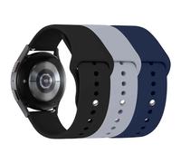 LEIXIUER 3 Piezas Silicone Correa Compatible con Samsung Galaxy Watch 7 6 5 4 Correa 40mm 44mm/Galaxy Watch 6 4 Classic 43mm 47mm 42mm 46mm/Galaxy Watch 5 Pro 45mm/Active 2 40mm 44mm Correas