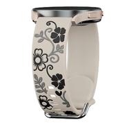 LEIXIUER Correas grabadas florales para Samsung Galaxy Watch 7/6/5/4/FE/Active 2 de 40 mm, 44 mm, para mujer, correa de silicona de 20 mm para Galaxy Watch 6/4 Classic de 47 mm, 43 mm, 46 mm, 42 mm, 5