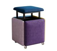 LEIYTFE 5 in 1 Nesting Cube Stools Ottoman Stool with Swivel Casters Velvet Seating Stackable Sofa Chairs,Metal Frame Foot Rest for Living Room,Bedroom(5 Colours)
