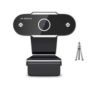 LEIYTFE Cámara Web Externa USB Cámara para Ordenador con Enfoque Automático Compatible con Microsoft Teams, Cámara para Streaming para Ordenador Portátil Y De Sobremesa(720P,with Tripod)