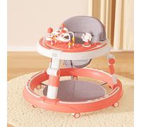 LEIYTFE Caminador plegable para niños pequeños 2 en 1 para niños y niñas, caminador ajustable multiusos a partir de 6 meses, gorros para bebés | Andador de empuje (color: rosa)