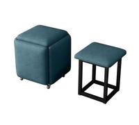 LEIYTFE Cubos para Sentarse 5 En 1 con Ruedas Giratorias, Reposapiés Móvil para Dormitorio, Salón, Banco Otomano Cuadrado Apilable Que Ahorra Espacio(Lime Green)