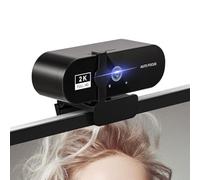 LEIYTFE HD Streaming Webcam con Micrófono para Escritorio, Enfoque Automático Cámara Web con Lente Gran Angular De 120° para Portátil Micrófono Cancelador De Ruido Video Conference Webcam(2K)