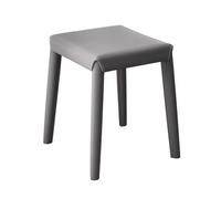 LEIYTFE Juego De 2 Taburetes Apilables para Salón Sillas De Comedor Sin Respaldo con Cojín De Cuero, Taburete con Estructura De Acero Taburetes para Cambiarse De Zapatos(Dark Grey)