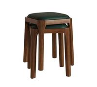 LEIYTFE Juego De 2 Taburetes De Cocina para El Desayuno Taburete De Tocador para Adultos para El Dormitorio, Taburetes para Cenas En Casa con Asiento Acolchado De Cuero, Taburetes Apilables(Groen)
