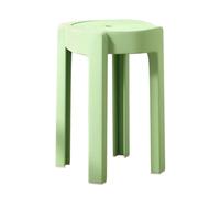 LEIYTFE Juego De 4 Taburete De Plástico Sin Respaldo Taburete Redondos Apilables para Salón Taburetes Escalonados, Taburetes Apilables De Colores, 45 Cm De Altura(Groen)