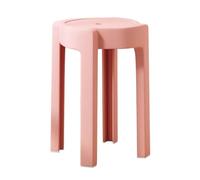 LEIYTFE Juego De 4 Taburete De Plástico Sin Respaldo Taburete Redondos Apilables para Salón Taburetes Escalonados, Taburetes Apilables De Colores, 45 Cm De Altura(Roze)