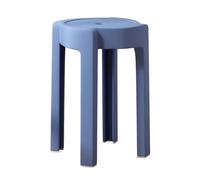 LEIYTFE Juego De 4 Taburete De Plástico Sin Respaldo Taburete Redondos Apilables para Salón Taburetes Escalonados, Taburetes Apilables De Colores, 45 Cm De Altura(Blauw)