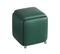 LEIYTFE Otomana Apilable Tipo Cubo, Taburete Otomano 5 En 1 con Ruedas Giratorias, Reposapiés Estructura Metálica para Salón, Comedor Y Dormitorio. 45 X Cm(Groen)